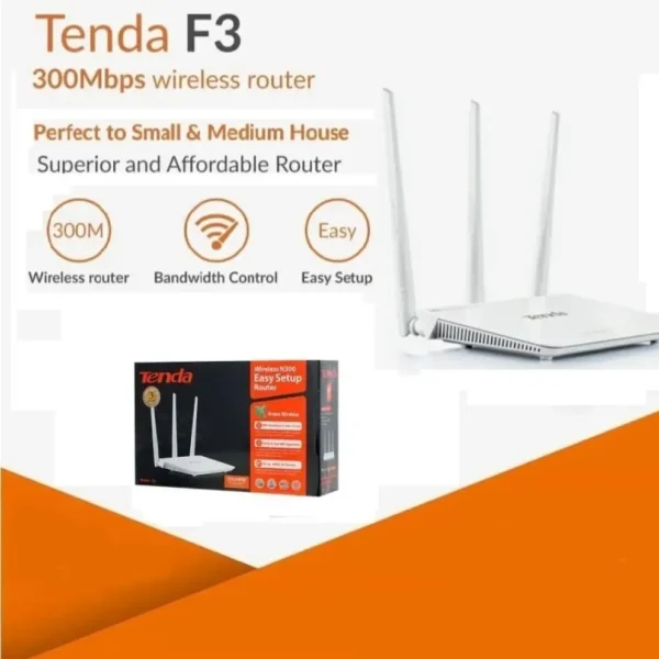 Buy F3 WiFi Router – 300Mbps 3-Antenna Wireless Router (New Box Packed) - Image 2
